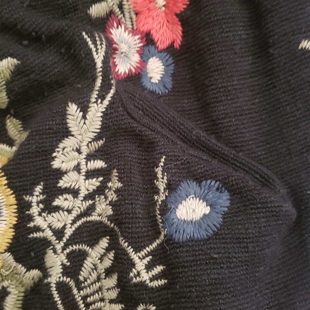 Johnny Was Floral Embroidered Black Cardigan size S - Picture 14 of 14